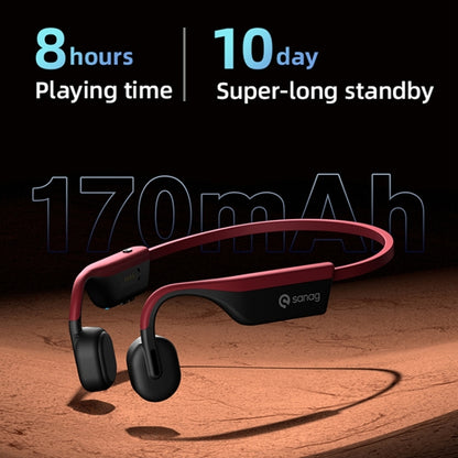 Sanag A9S Bone Conduction Bluetooth 5.1 HiFi Sports Earphone (Red Black) - Sport Earphone by Sanag | Online Shopping South Africa | PMC Jewellery | Buy Now Pay Later Mobicred