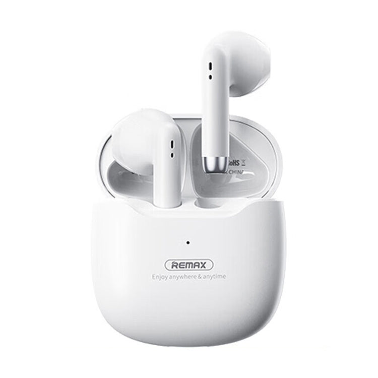 REMAX TWS-19 Semi In-ear Dual Host Wireless Bluetooth Earphones (White) - TWS Earphone by REMAX | Online Shopping South Africa | PMC Jewellery | Buy Now Pay Later Mobicred