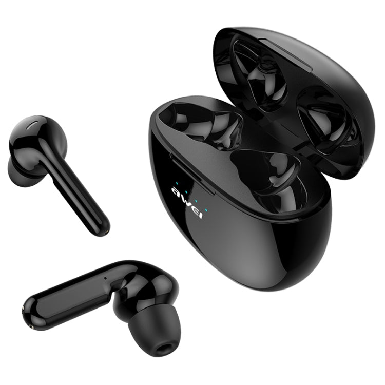 awei T15 TWS Bluetooth V5.0 Ture Wireless Sports Headset with Charging Case(Black) - TWS Earphone by awei | Online Shopping South Africa | PMC Jewellery