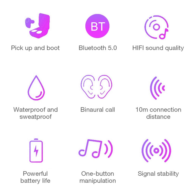 DT-4 IPX Waterproof Bluetooth 5.0 Wireless Bluetooth Earphone with 350mAh Magnetic Charging Box, Support for Calling(Rose Gold) - Bluetooth Earphone by PMC TechLife | Online Shopping South Africa | PMC TechLife