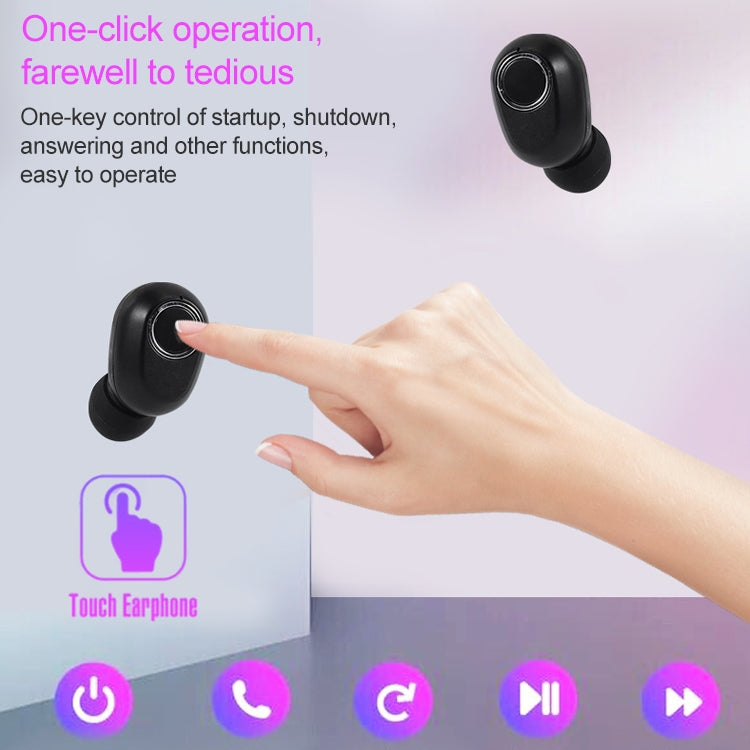DT-13 Wireless Two Ear Bluetooth Headset Supports Touch & Smart Magnetic Charging(Black) - Bluetooth Earphone by PMC TechLife | Online Shopping South Africa | PMC TechLife
