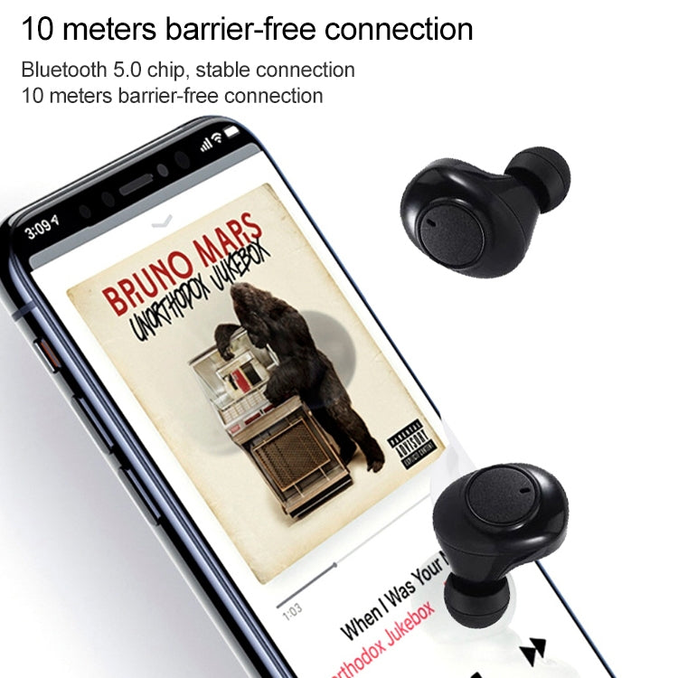 DT-15 Wireless Two Ear Bluetooth Headset Supports Touch & Smart Magnetic Charging & Power On Automatic Pairing (Black) - Bluetooth Earphone by PMC TechLife | Online Shopping South Africa | PMC TechLife