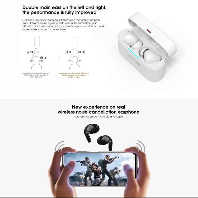 ELEPHONE Elepods X Wireless ANC Noise Cancellation Bluetooth 5.0 Earphone with Charging Box(Black) - free shipping - PMC TechLife - Order now!