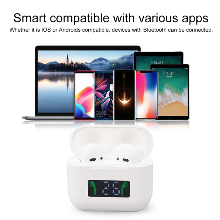 Pro 8 In-ear Touch Digital Display TWS Mini Wireless Bluetooth Earphone (White) - TWS Earphone by PMC TechLife | Online Shopping South Africa | PMC TechLife
