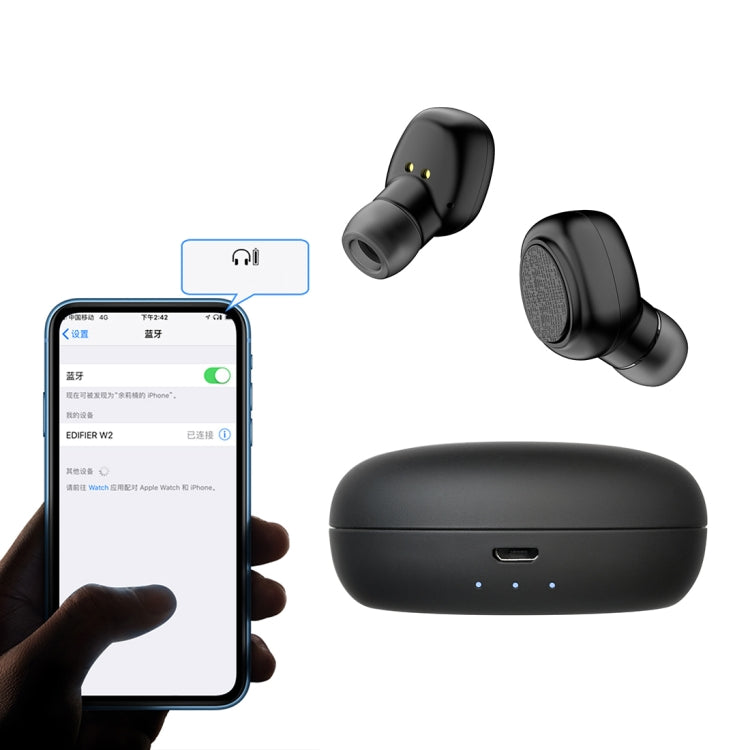 YH-03 TWS V5.0 Wireless Stereo Bluetooth Headset with Charging Case, Support Voice Assistant(Black) - TWS Earphone by PMC TechLife | Online Shopping South Africa | PMC TechLife