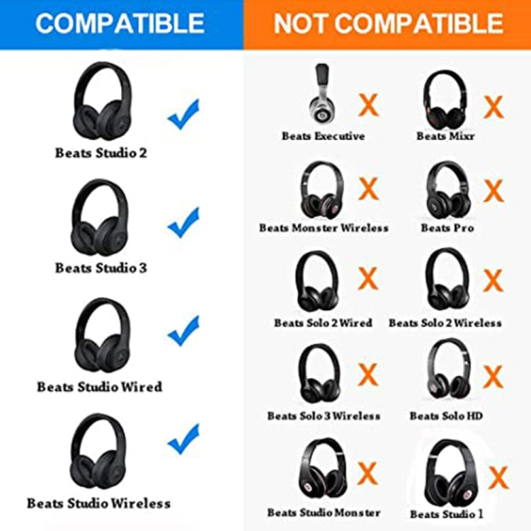1 Pair Soft Sponge Earmuff Headphone Jacket for Beats Solo 2.0, Wired Version(Black) - Earmuff & Pad by PMC TechLife | Online Shopping South Africa | PMC TechLife