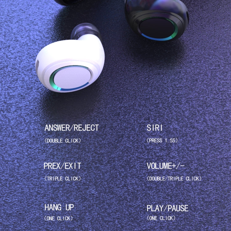 MD06 Mini In-ear TWS Wireless Touch Digital Display Bluetooth Earphone (White) - TWS Earphone by PMC TechLife | Online Shopping South Africa | PMC TechLife