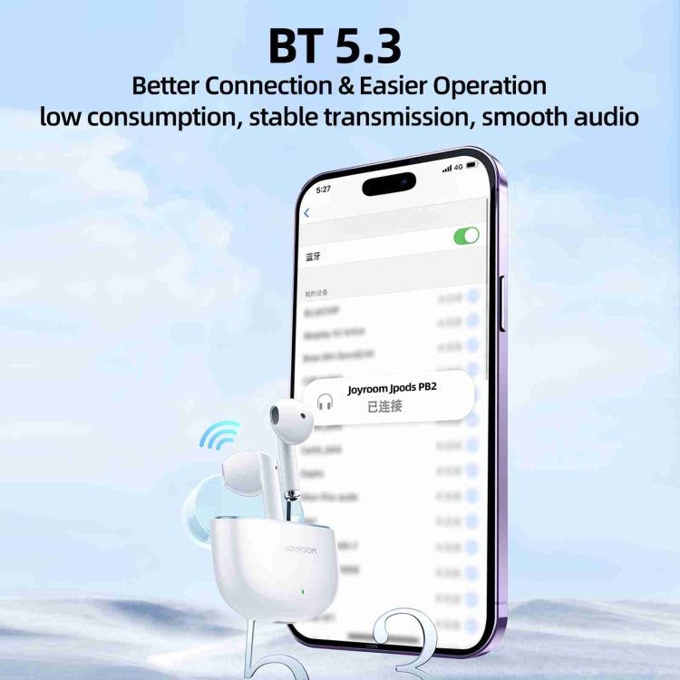 JOYROOM JR-PB2 Jpods Series TWS Half In-ear Bluetooth Wireless Earphone(White) - TWS Earphone by JOYROOM | Online Shopping South Africa | PMC Jewellery