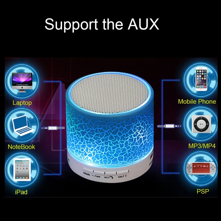 A9 Mini Portable Glare Crack Bluetooth Stereo Speaker with LED Light, Built-in MIC, Support Hands-free Calls & TF Card(Blue) - Mini Speaker by PMC Jewellery | Online Shopping South Africa | PMC Jewellery