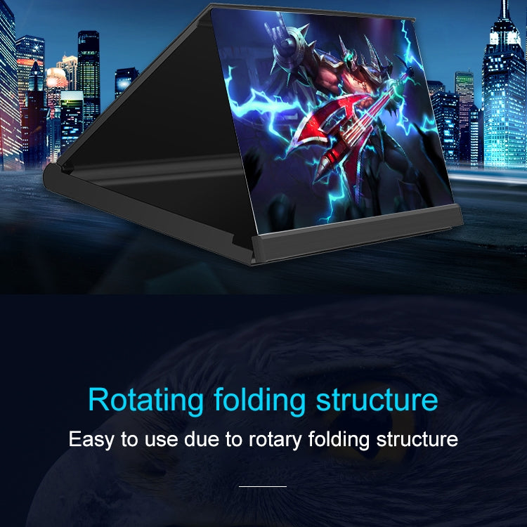 F18 12 inch Rotatable Folding Universal Mobile Phone Screen Amplifier HD Video Amplifier with Block Light Card, Book Shape Version(Black) - Screen Magnifier by PMC TechLife | Online Shopping South Africa | PMC TechLife