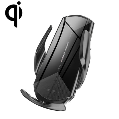 Q2 15W Universal Rotation Infrared Induction Magnetic Car Wireless Charging Mobile Phone Holder with Micro USB + 8 Pin + Type-C / USB-C Magnetic Connector(Black) - Wireless Charger Holders by PMC Jewellery | Online Shopping South Africa | PMC Jewellery