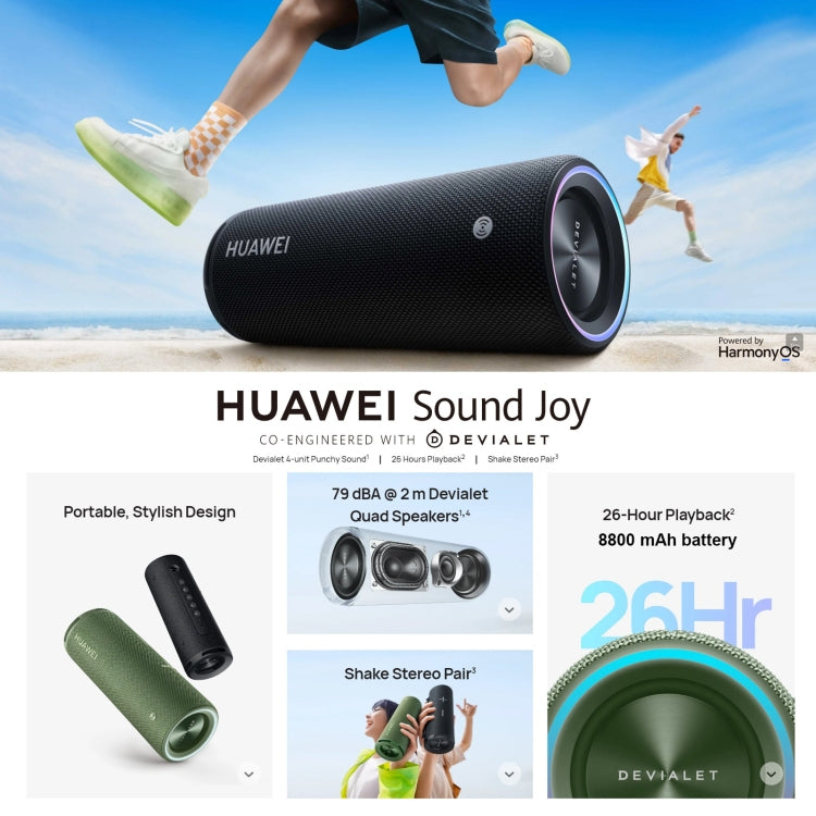 Huawei Sound Joy Portable Smart Speaker Shocking Sound Devialet Bluetooth Wireless Speaker (Obsidian Black) - Desktop Speaker by Huawei | Online Shopping South Africa | PMC Jewellery