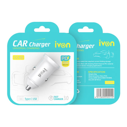 IVON CC45 20W PD 3.0 USB-C / Type-C + QC 3.0 USB Port Mini Car Charger - Car Charger by IVON | Online Shopping South Africa | PMC Jewellery