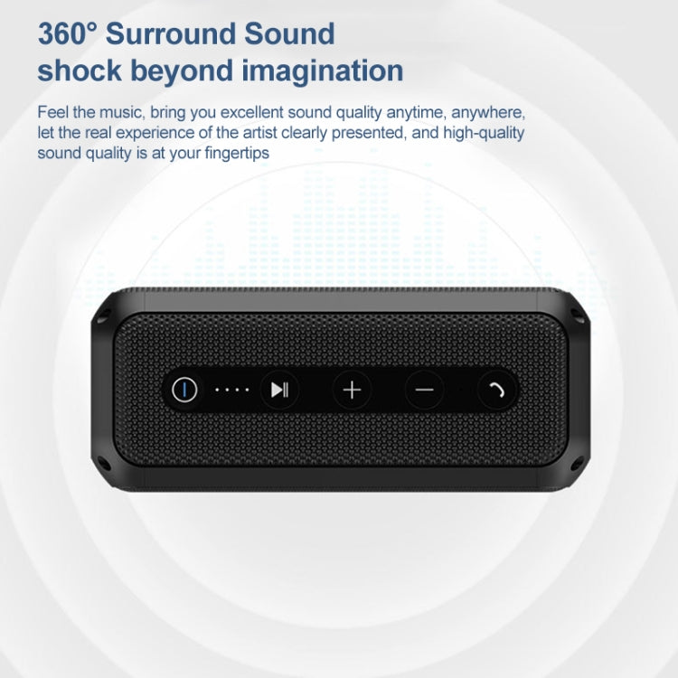 EBS-307 20W High-power Portable Subwoofer Waterproof Wireless Bluetooth Speaker(Black) - Waterproof Speaker by PMC Jewellery | Online Shopping South Africa | PMC Jewellery