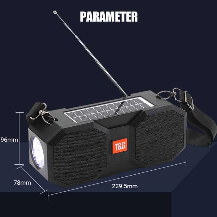 T&G TG634 Outdoor Solar Power Bluetooth Wireless Speaker with FM / Flashlight / TF Card Slot (Black) - Desktop Speaker by T&G | Online Shopping South Africa | PMC Jewellery