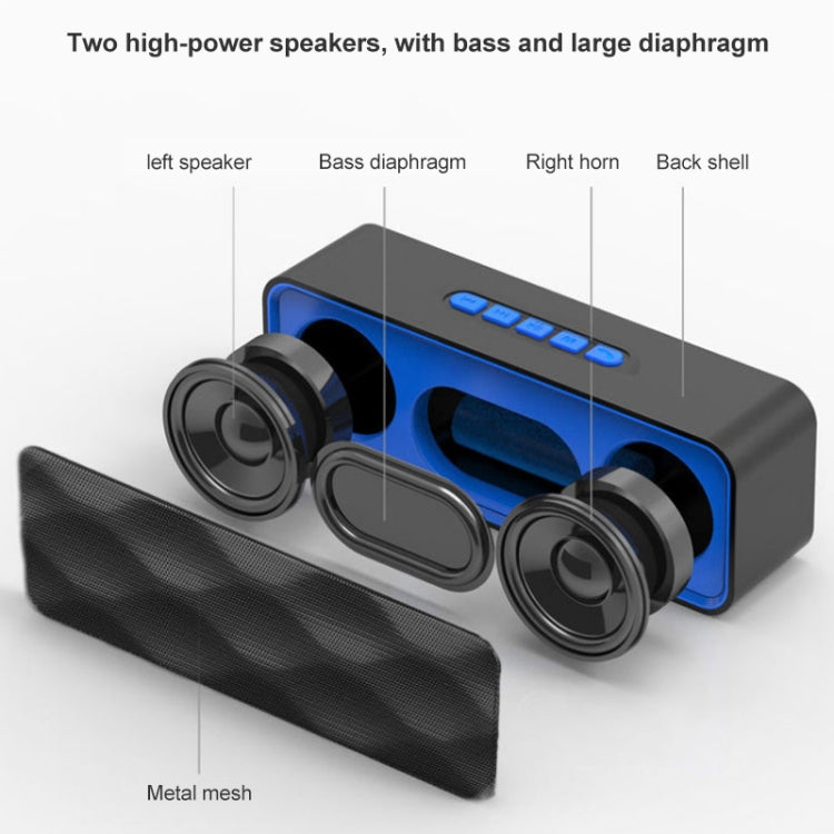 SC211 Pro Outdoor Multi-function Card Wireless Bluetooth Speaker Standard Edition (Blue) - Desktop Speaker by PMC TechLife | Online Shopping South Africa | PMC TechLife