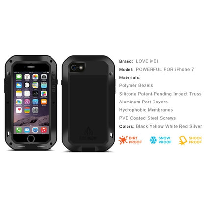 LOVE MEI for  iPhone 7 Professional and Powerful Dustproof Shockproof Anti-slip Metal Protective Case(Black) - More iPhone Cases by LOVE MEI | Online Shopping South Africa | PMC Jewellery | Buy Now Pay Later Mobicred