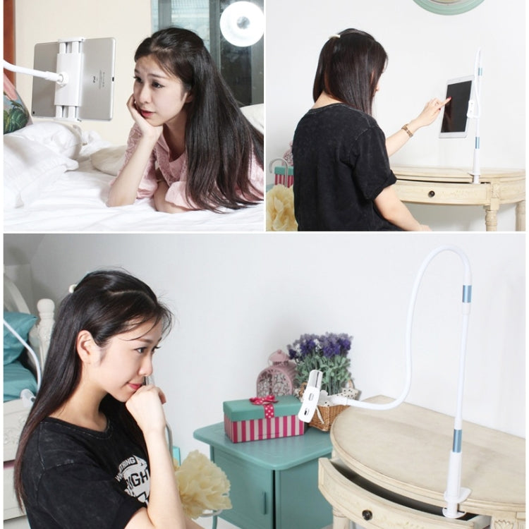 UBN-30 Classic Style Universal 360 Degrees Rotating Detachable Two-stage Lazy Bracket Mobile Phone / Tablet Desktop Bracket with Bilateral Pull Chuck (White) - free shipping - PMC TechLife - Order now!