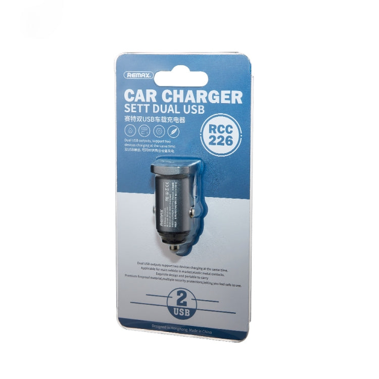 REMAX RCC226 SETT 2.4A Dual USB Interface Intelligent Car Charger (Tarnish) - Car Charger by REMAX | Online Shopping South Africa | PMC Jewellery