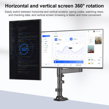 NB H180 Column Type Dual-screen Monitor Holder Desktop Rotating Lifting Computer Monitor Base Hanger (Black) - Desktop Holder by PMC Jewellery | Online Shopping South Africa | PMC Jewellery