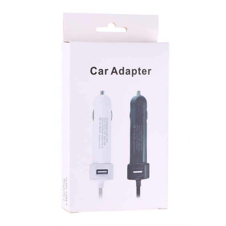 45W-2 5.1V 2.1A USB Interface Car Charger with 14.85V 3.05A T MagSafe 2 Interface Data Cable(White) - Car Charger by PMC TechLife | Online Shopping South Africa | PMC TechLife