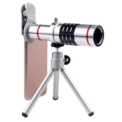 Universal 18X Zoom Telescope Telephoto Camera Lens with Tripod Mount & Mobile Phone Clip, For iPhone, Galaxy, Huawei, Xiaomi, LG, HTC and Other Smart Phones (Silver) - Telescope & Microscope by PMC Jewellery | Online Shopping South Africa | PMC Jewellery