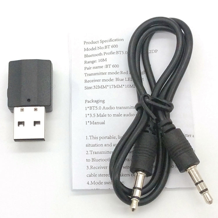 BT600 USB Wireless Audio 2 in 1 Bluetooth 5.0 Receiver & Transmitter Adapter - Audio Receiver Transmitter by PMC TechLife | Online Shopping South Africa | PMC TechLife