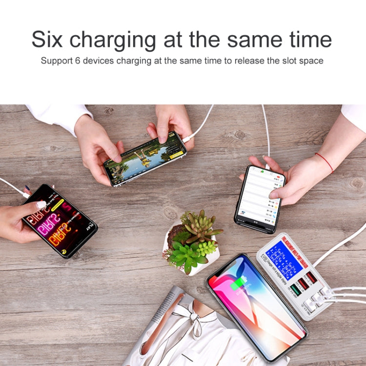 WLX-896+ 6 In 1 Multi-function Smart Digital Display USB Charger(UK Plug) - Multifunction Charger by PMC TechLife | Online Shopping South Africa | PMC TechLife