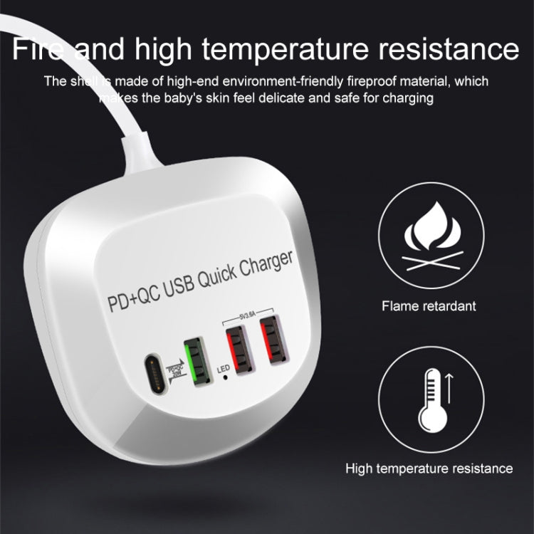 WLX-T3P 4 In 1 PD + QC Multi-function Smart Fast Charging USB Charger(AU Plug) - Multifunction Charger by PMC TechLife | Online Shopping South Africa | PMC TechLife