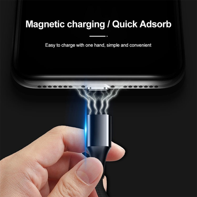 M11 3 in 1 3A USB to 8 Pin + Micro USB + USB-C / Type-C Nylon Braided Magnetic Data Cable, Cable Length: 2m (Blue) - Charging Cable & Head by PMC TechLife | Online Shopping South Africa | PMC TechLife