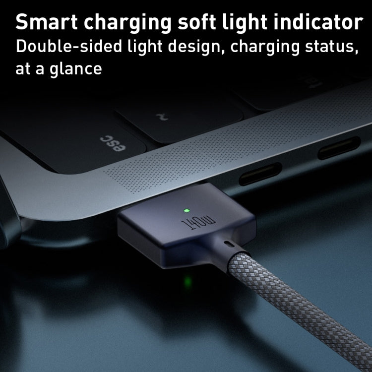 140W USB-C / Type-C to MagSafe 3 Nylon Braided Magnetic Charging Cable, Length: 2m (Blue) - free shipping - PMC TechLife - Order now!