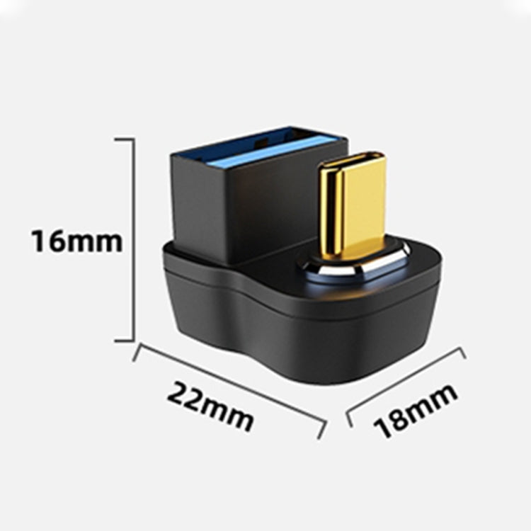 10 Gbps USB Female to USB-C/Type-C Male U-Shaped Magnetic Elbow Charging Adapter - Converter & Adapter by PMC TechLife | Online Shopping South Africa | PMC TechLife