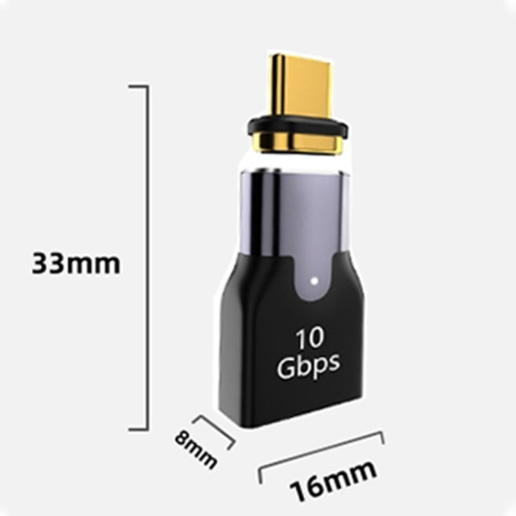 10 Gbps USB Female to USB-C/Type-C Male Magnetic Straight Charging Adapter - Converter & Adapter by PMC TechLife | Online Shopping South Africa | PMC TechLife