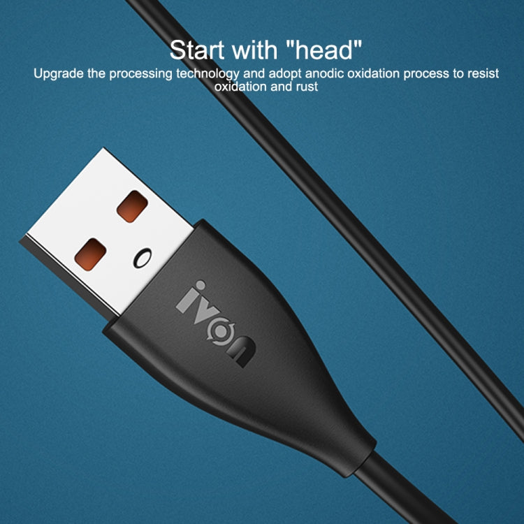 IVON CA87 USB to 8 Pin TPE Fast Charge Data Cable, Cable Length: 1m(White) - Normal Style Cable by IVON | Online Shopping South Africa | PMC TechLife