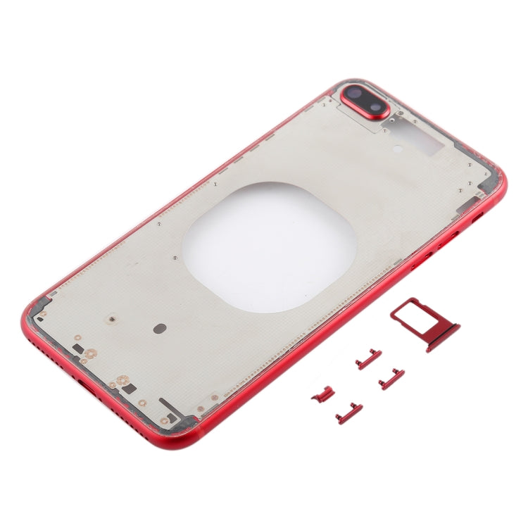 Transparent Back Cover with Camera Lens & SIM Card Tray & Side Keys for iPhone 8 Plus (Red) - Back Cover by PMC TechLife | Online Shopping South Africa | PMC TechLife