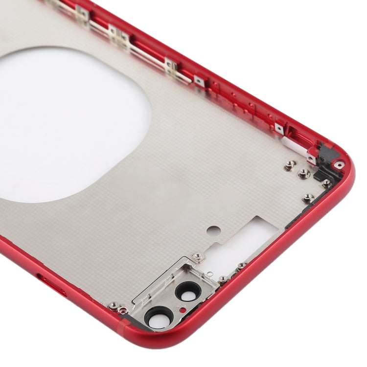 Transparent Back Cover with Camera Lens & SIM Card Tray & Side Keys for iPhone 8 Plus (Red) - Back Cover by PMC TechLife | Online Shopping South Africa | PMC TechLife