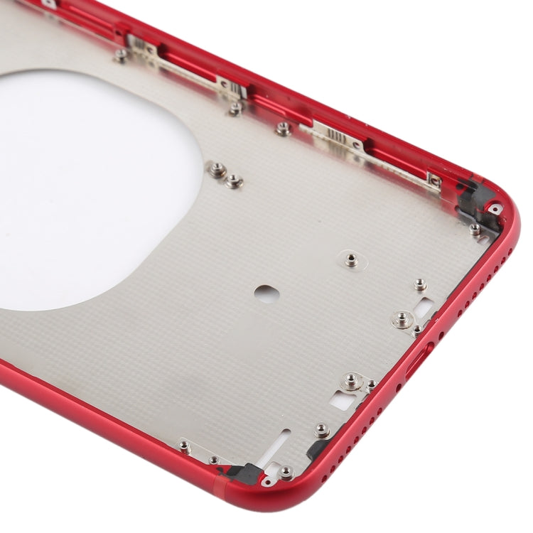 Transparent Back Cover with Camera Lens & SIM Card Tray & Side Keys for iPhone 8 Plus (Red) - Back Cover by PMC TechLife | Online Shopping South Africa | PMC TechLife