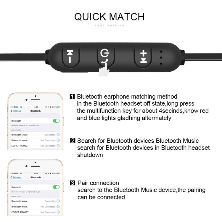 XT11 Magnetic In-Ear Wireless Bluetooth V4.2 Earphones(Gold) - Neck-mounted Earphone by PMC TechLife | Online Shopping South Africa | PMC TechLife