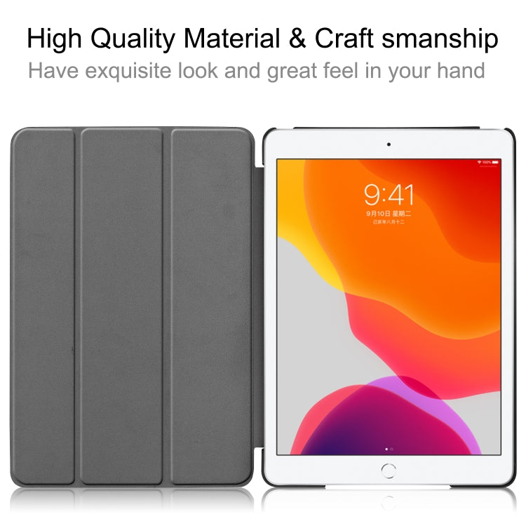 For iPad 10.2 Custer Texture Horizontal Flip Smart PU Leather Case with Sleep / Wake-up Function & Three-folding Holder (Rose Gold) - iPad 10.2 Cases by PMC TechLife | Online Shopping South Africa | PMC TechLife