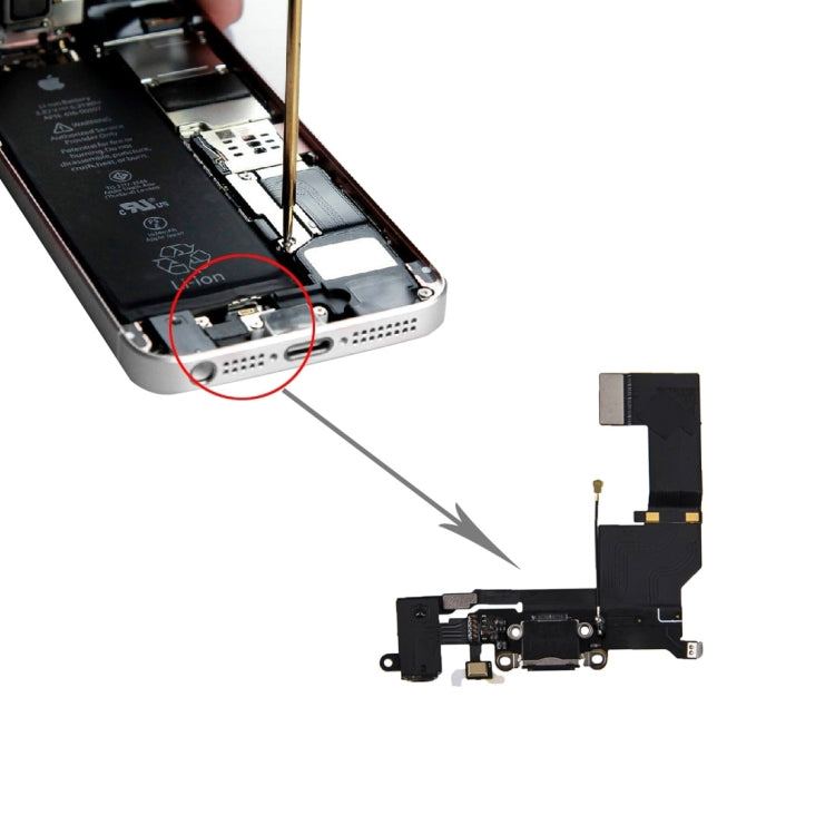 Original Charging Port + Audio Flex Cable for iPhone SE(Black) - SE 1st Generation Parts by PMC TechLife | Online Shopping South Africa | PMC TechLife