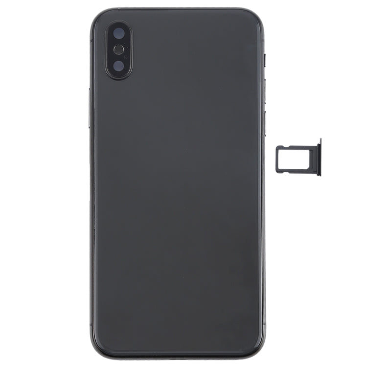 Battery Back Cover Assembly with Side Keys & Wireless Charging Module & Volume Button Flex Cable & Card Tray for iPhone X(Black) - Back Cover by PMC TechLife | Online Shopping South Africa | PMC TechLife