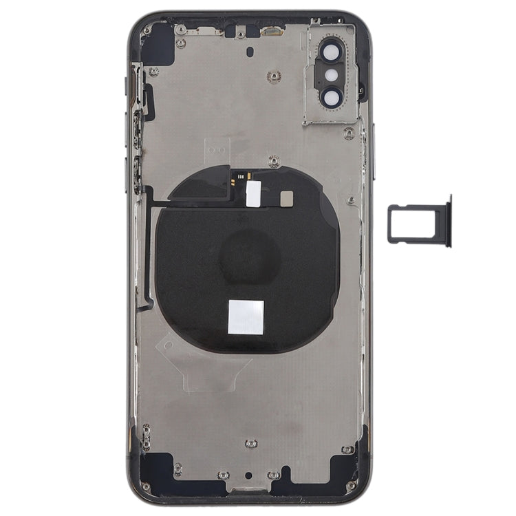 Battery Back Cover Assembly with Side Keys & Wireless Charging Module & Volume Button Flex Cable & Card Tray for iPhone X(Black) - Back Cover by PMC TechLife | Online Shopping South Africa | PMC TechLife