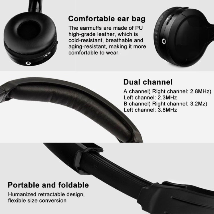 LPT03 Headset Wireless Infrared Dual/Single Channel Earphone (Black) - Headset & Headphone by PMC TechLife | Online Shopping South Africa | PMC TechLife
