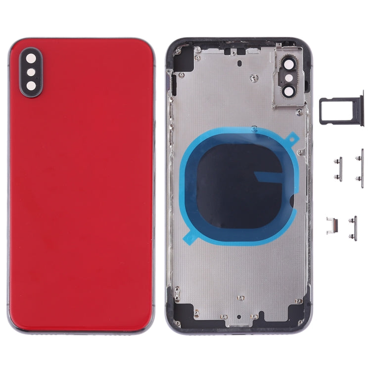 Back Cover with Camera Lens & SIM Card Tray & Side Keys for iPhone XS Max(Red) - Back Cover by PMC TechLife | Online Shopping South Africa | PMC TechLife