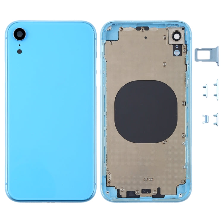 Back Housing Cover with Camera Lens & SIM Card Tray & Side Keys for iPhone XR(Blue) - Back Cover by PMC Jewellery | Online Shopping South Africa | PMC Jewellery