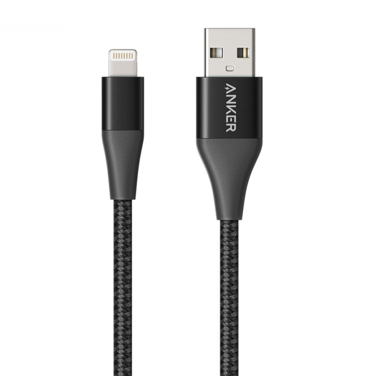 ANKER A8452 Powerline+ II USB to 8 Pin Apple MFI Certificated Nylon Pullable Carts Charging Data Cable, Length: 0.9m(Black) - MFI Cable by ANKER | Online Shopping South Africa | PMC Jewellery