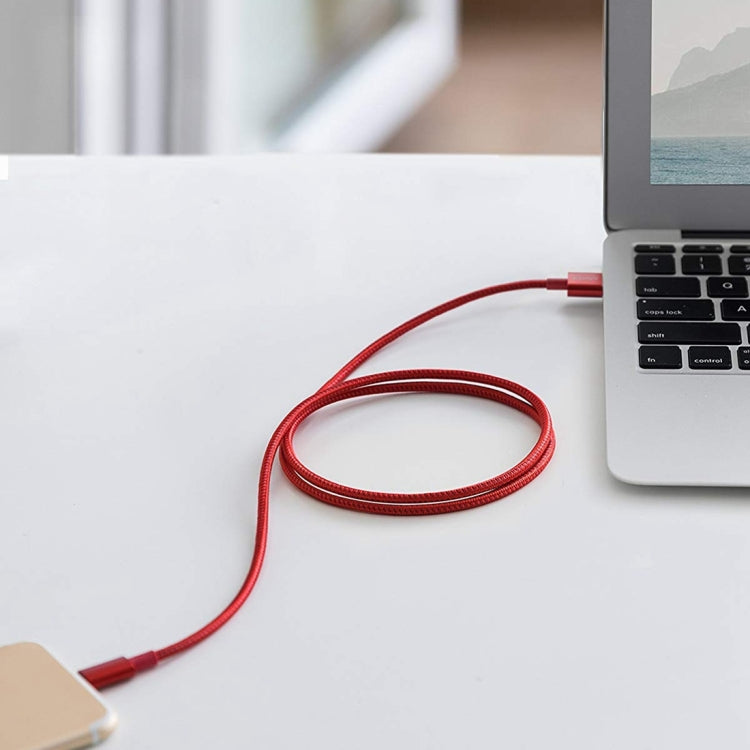 ANKER USB to 8 Pin Apple MFI Certificated Nylon Weaving Charging Data Cable, Length: 1m(Red) - MFI Cable by ANKER | Online Shopping South Africa | PMC Jewellery