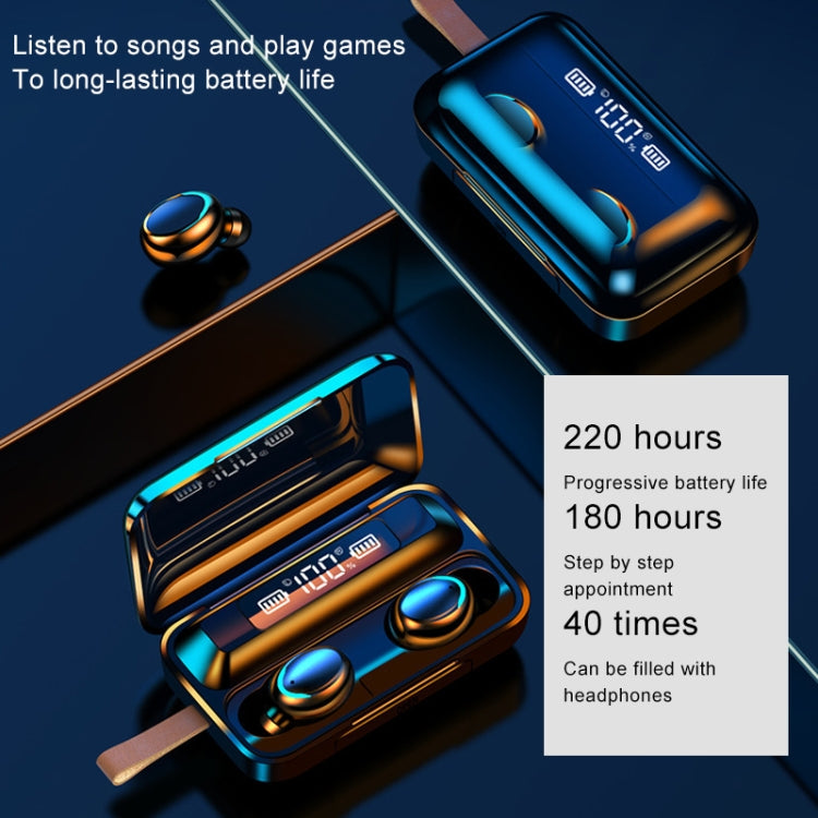 F9-5C Jerry Solution Touch Bluetooth Earphone with Magnetic Charging Box, Support Three-screen LED Power Display & Power Bank & Call & Siri & Hand Strap (Black) - Bluetooth Earphone by PMC TechLife | Online Shopping South Africa | PMC TechLife