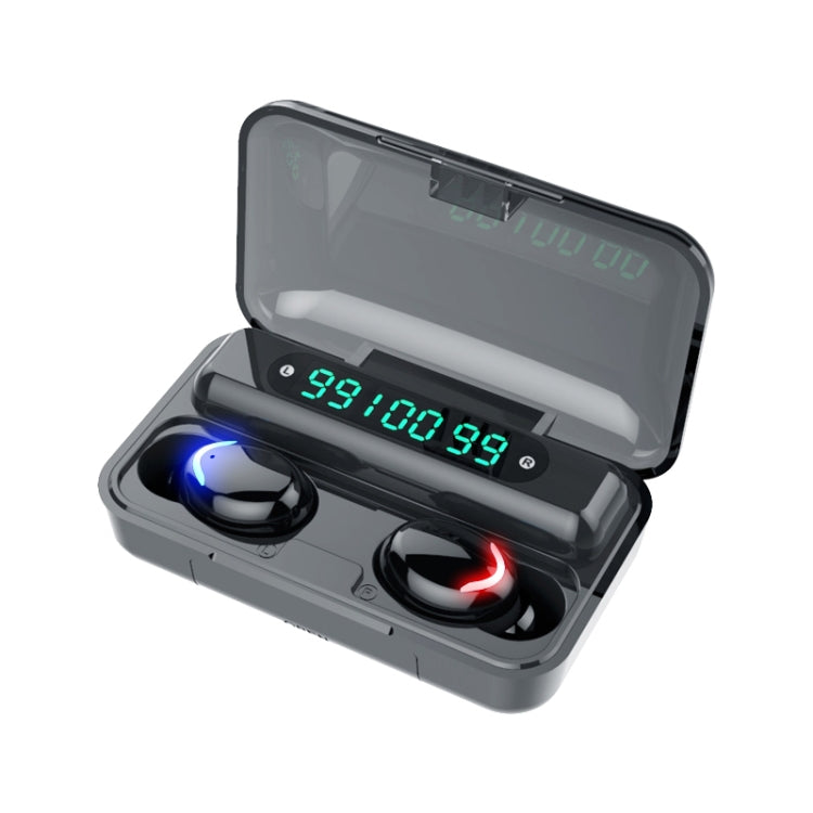 F9-5C Three-screen Digital Display Noise Reduction Bluetooth Earphone(Black) - Bluetooth Earphone by PMC TechLife | Online Shopping South Africa | PMC TechLife