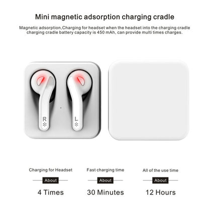 T-88 TWS Bluetooth V5.0 Wireless Stereo Earphones with Magnetic Charging Box(White) - TWS Earphone by PMC Jewellery | Online Shopping South Africa | PMC Jewellery